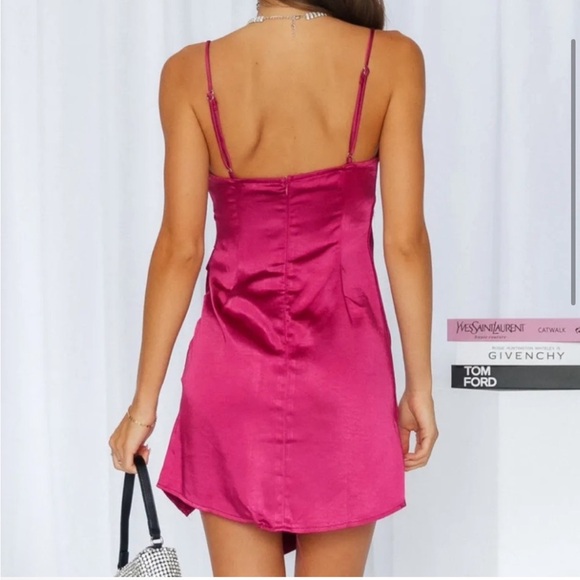 Hello Molly Pink Satin Dress Angel Bliss US SMALL - Picture 2 of 4